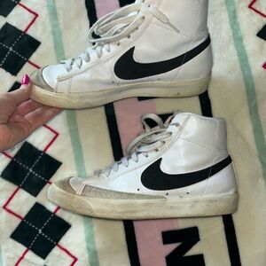 Nike White and Black High-Top Blazers